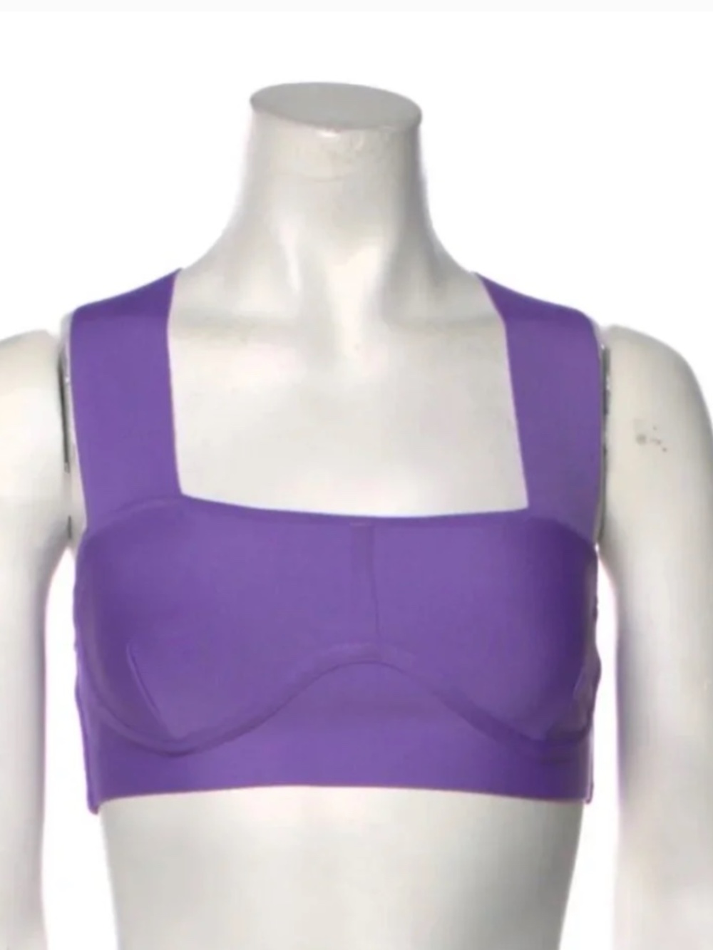 Herve Leger Square Neckline Sleeveless Purple Crop Top NWT